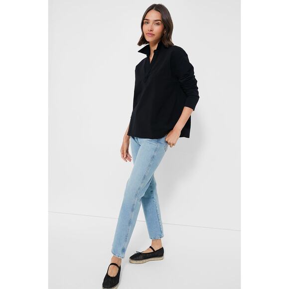 POMANDER PLACE Black Bradley Knit Polo Popover Size XL NWT - Picture 4 of 8